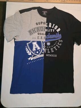 Akademiks T Shirt Mens XL Y2K Hip Hop Streetwear Colorblock Varsity Graphic